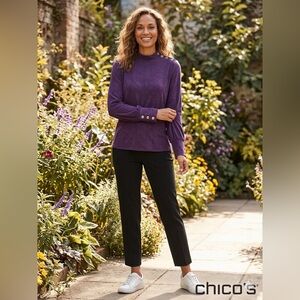 Chico's Travelers Deep Purple Knit Top